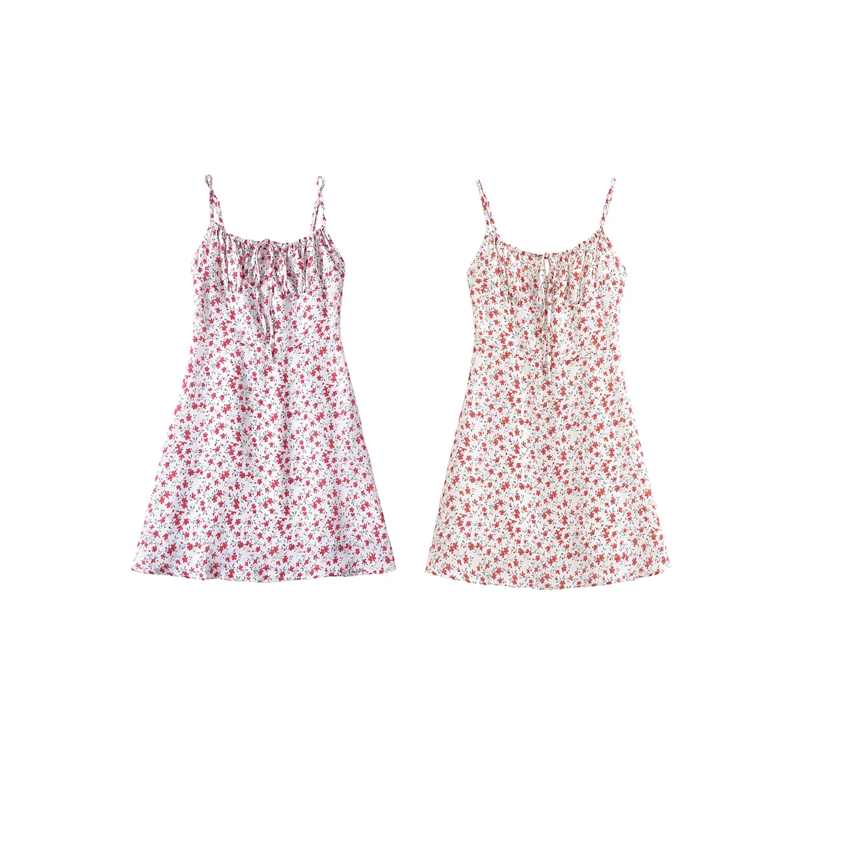 2 colorway floral print spaghetti strap multi color casual fashion summer women mini slip dress
