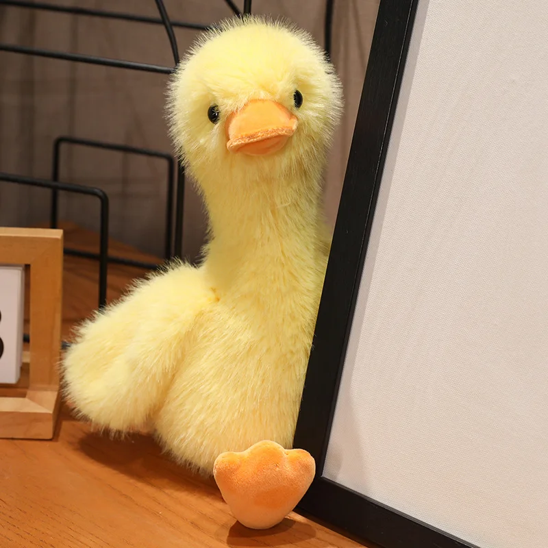 Super soft 4 colors stuffed white duck pink yellow black duck stuffed animal adorable lifelike duck plush toy birthday gift