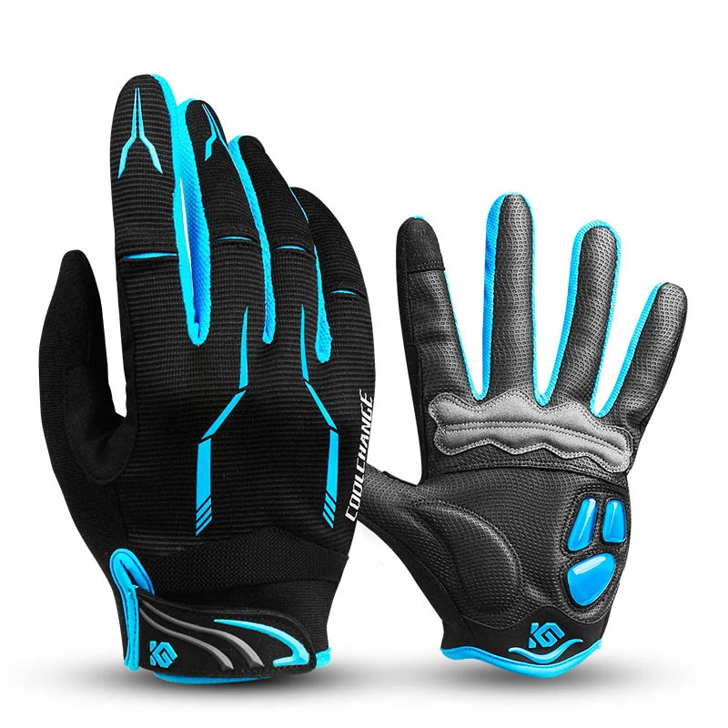 CoolChange Winter Cycling Gloves Touch Screen Riding MTB Bike Gloves Sport Full Finger GEL Padding Motorcycle Bicycle Gloves