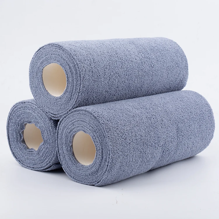 Perforated tear-away a roll reusable microfiber towel textile wholesale fabric in on for car cleaning