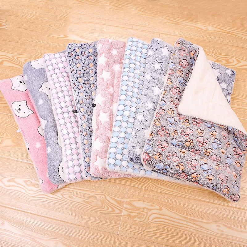 Wholesale comfortable various pattern multicolor winter super soft pet warm fleece dog bed