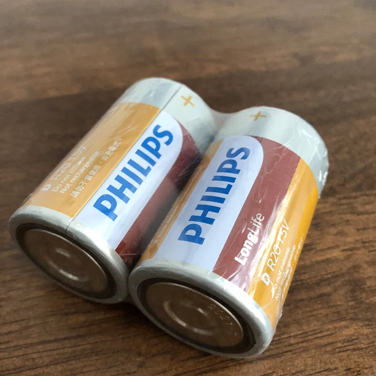 Clocks Cells Cheap Philips LongLife D 1.5V R20L2B/97 Non-Rechargeable Battery
