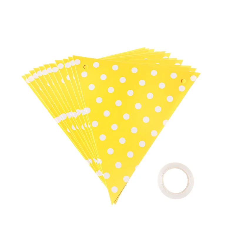 Polka Dot Pattern Reusable Paper Banner Triangular Garland for Party Festival Celebration with Competitive Price