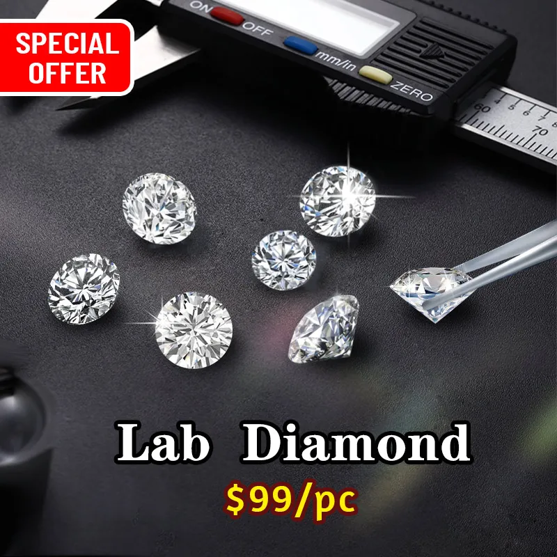 Wholesale Loose Lab created Diamante 1ct Round DEF VS HPHT CVD Lab Grown Diamond without certified