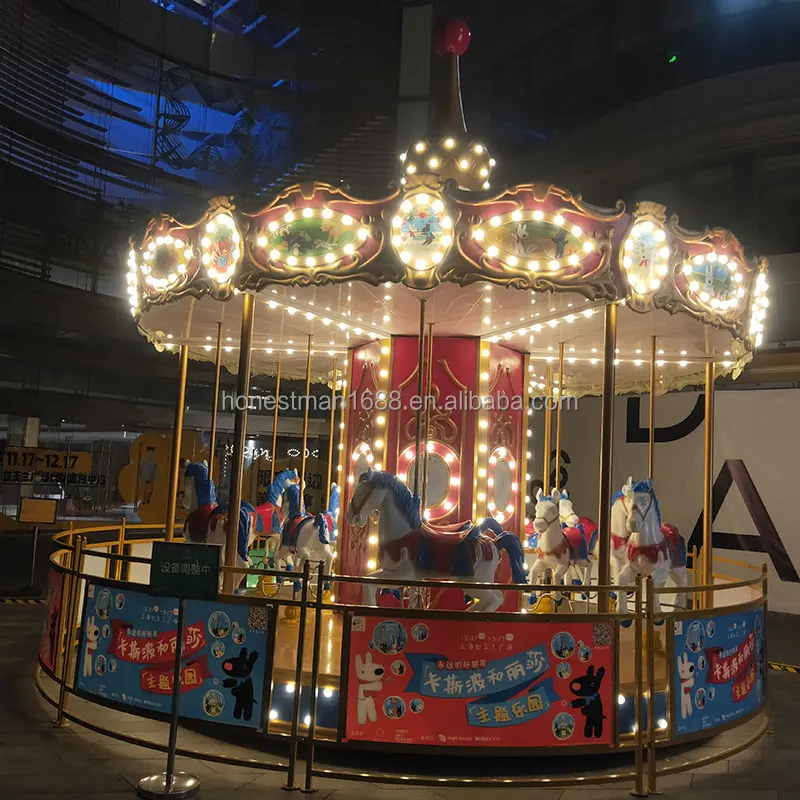 Amusement park equipment toys items merry go round electric kids horse ride used carousel for sale