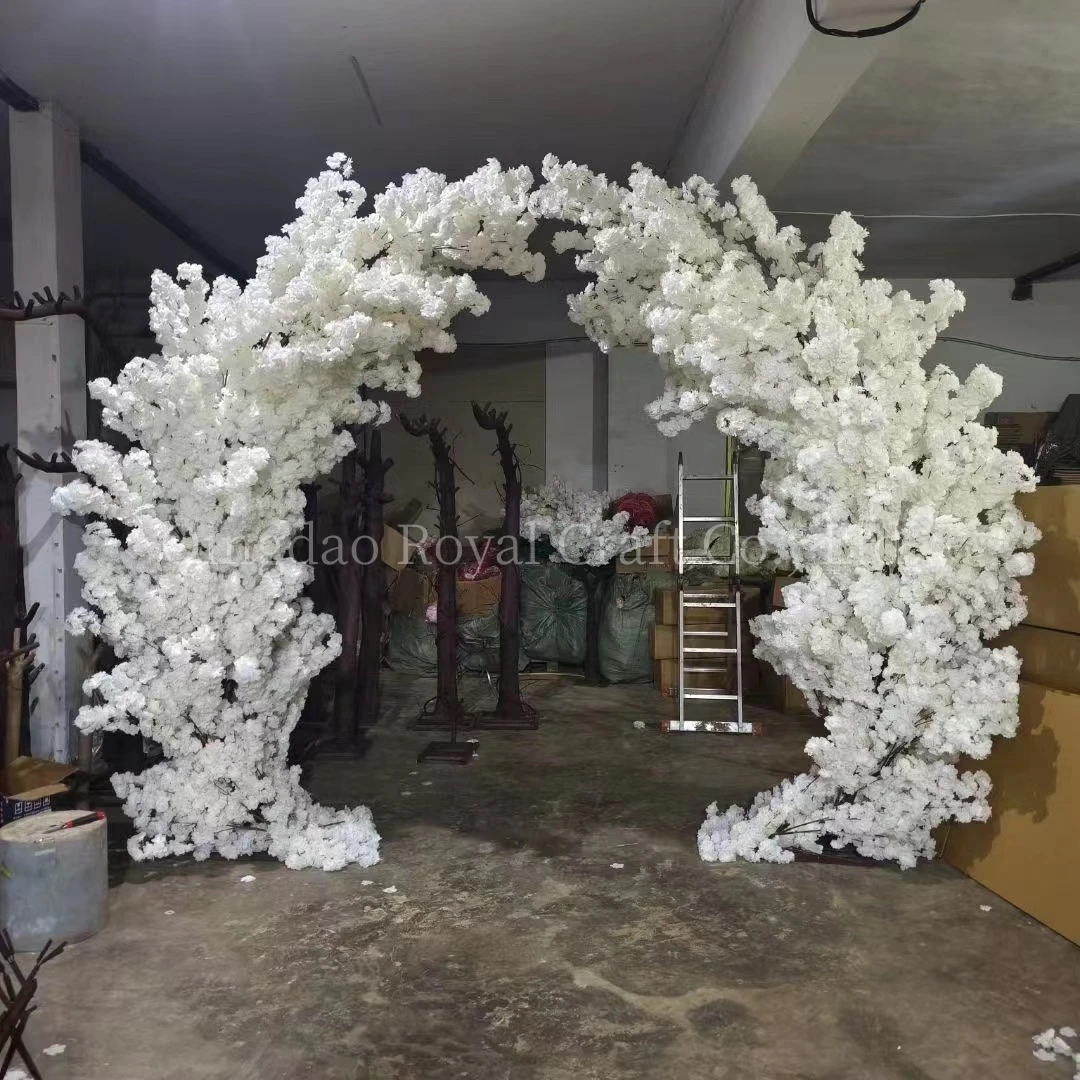 New Arrival White Pink Artificial Trees Cherry Blossom Tree Arch Tree For Outdoor Indoor Wedding Decoration