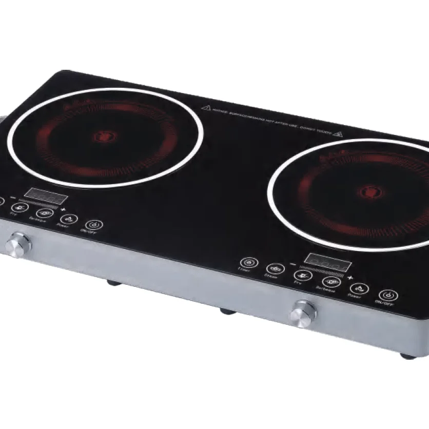 Кухонная керамическая плита 2200 Вт гриль 2 конфорки электрическая керамическая плита инфракрасная двойная индукционная плита