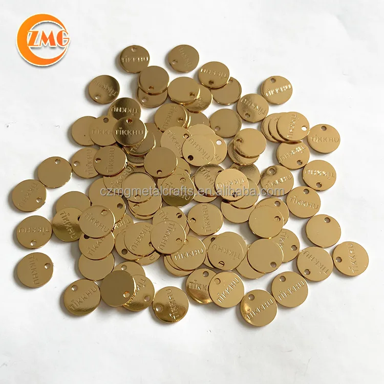 Оптовая продажа оригинальная позолоченная металлическая бирка 18k с гравировкой логотипа на заказ для ювелирных
