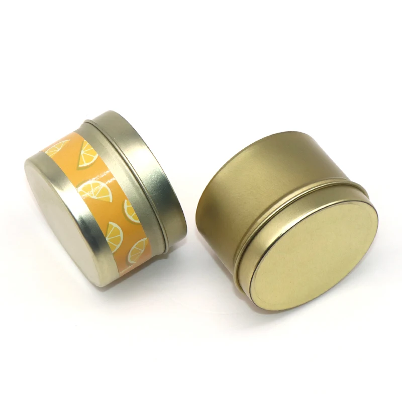 Wholesale custom Luxury round seamless metal cans/jars for candles 8oz aluminum candle jars