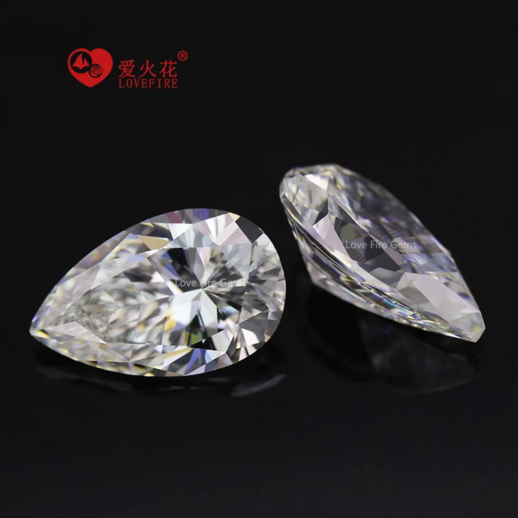 professional making 5a in stock pear cut synthetic cz stone all size loose white cubic zirconia