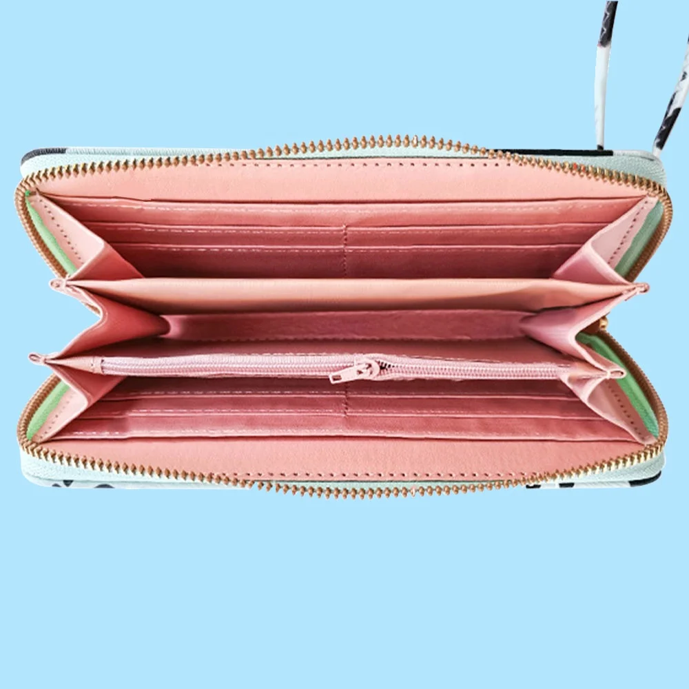 Cow Print Card Holder Slim Female Wallet Purses Woman Purse Ladies Thin Wallets