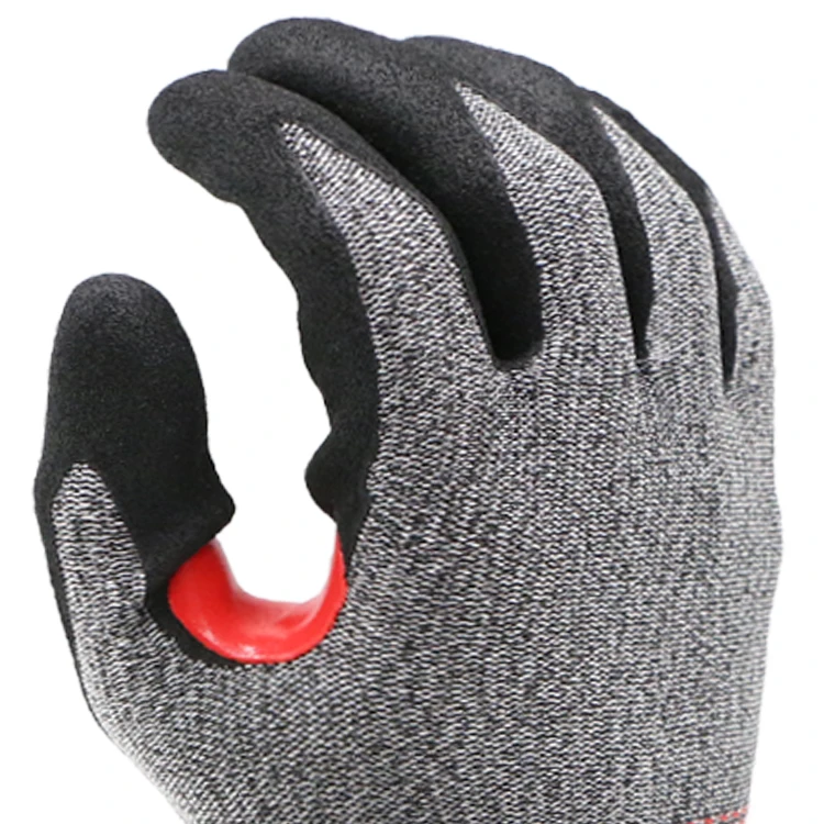 ENTE SAFETY Wholesale Machinery Maintenance Non-Slip Oil Resistant Cut Resistant Nitrile Sandy Work En388 4X43F Safety Glove