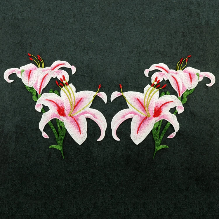 Прямые продажи с фабрики, индивидуальные нашивки для одежды, нашивки с вышивкой на заказ, Индивидуальные Дизайнерские нашивки с цветами