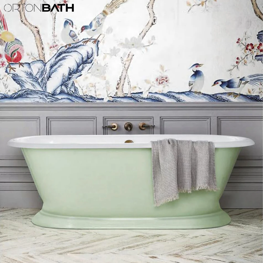 Классическая Ванна ORTONBATH акриловая эмалированная чугунная с традиционными львиными ножками низкая цена отдельно стоящая