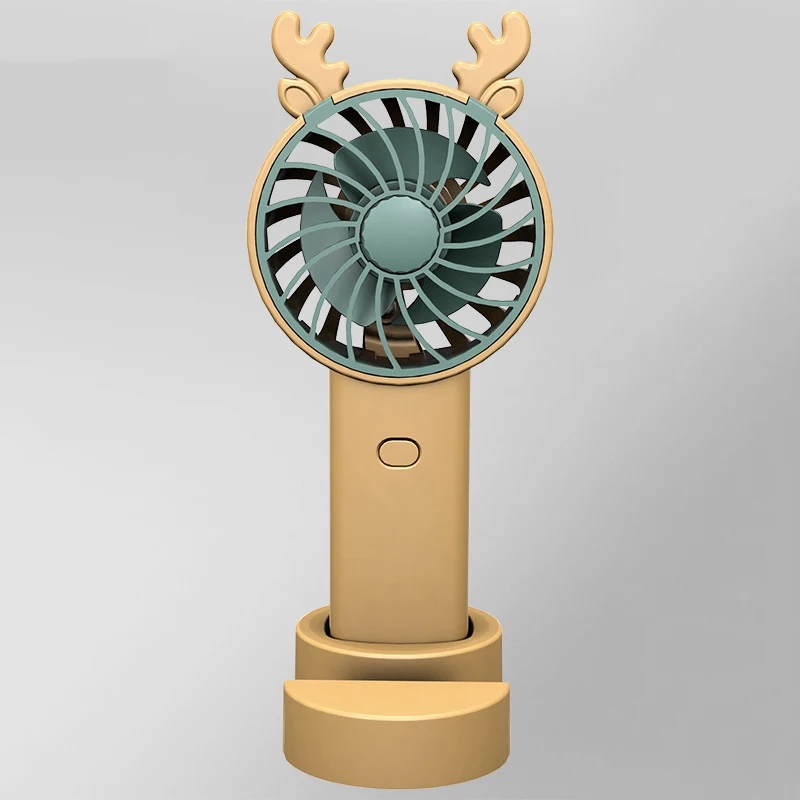 Mini Portable Rechargeable Led Hand Fans Cooling Small Handheld Hand Held Hanging Neck Electric Cute Ear Plastic Fan For Home