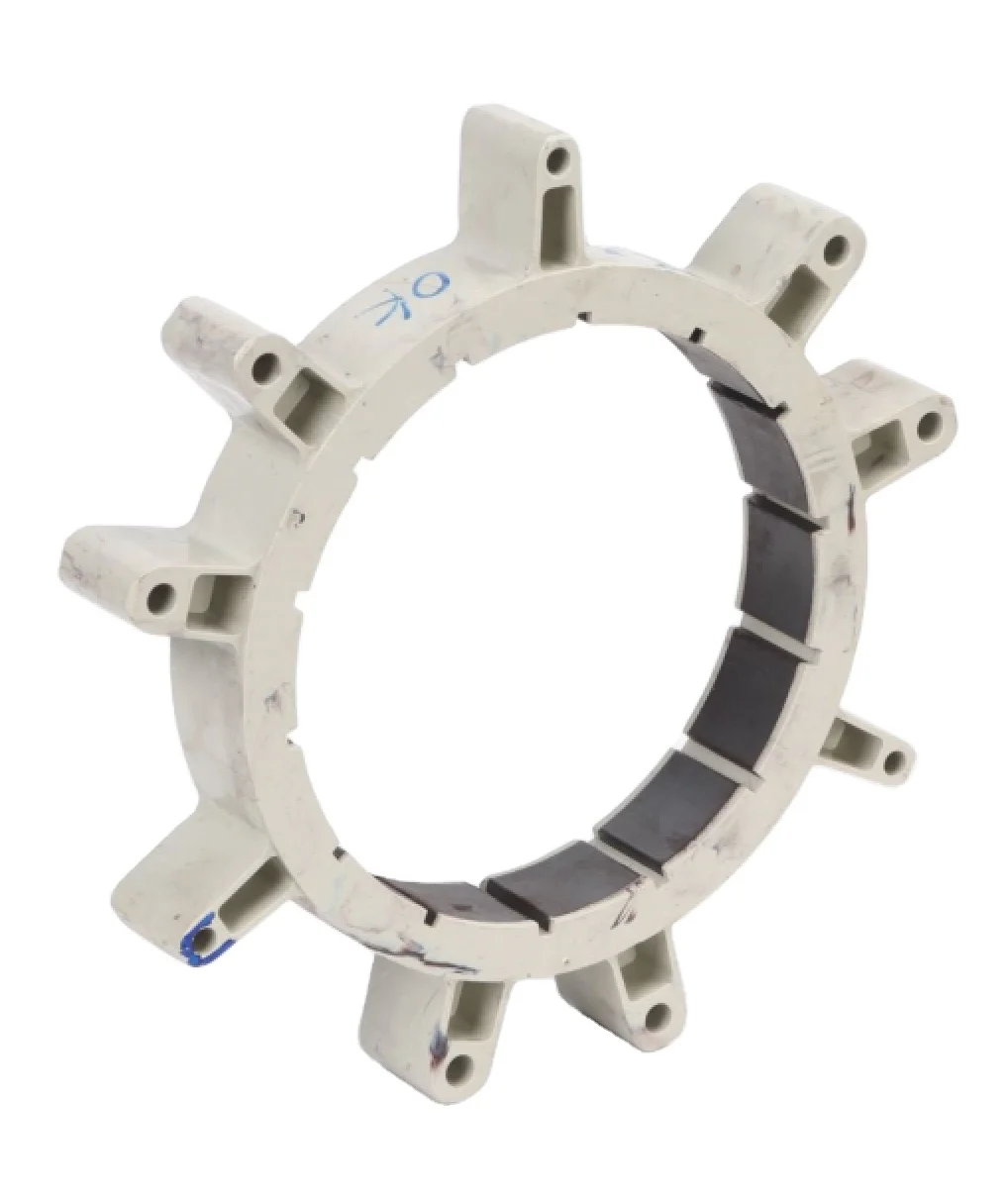 Factory Customized Multi Poles Y33+ABS 16pole Black Round Ferrite Magnets  motor  Electric DC Fan Pump Sintered Ferrite Rotor