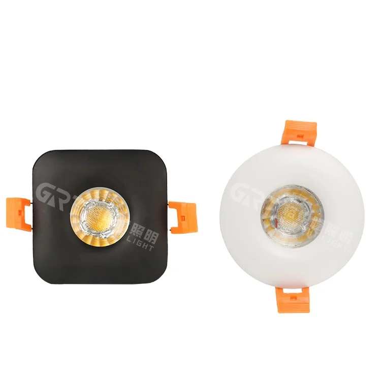 Anti-glare Indoor Ceiling Lighting Ip44 Square Round 5watt Recessed COB Spotlight LED Downlight