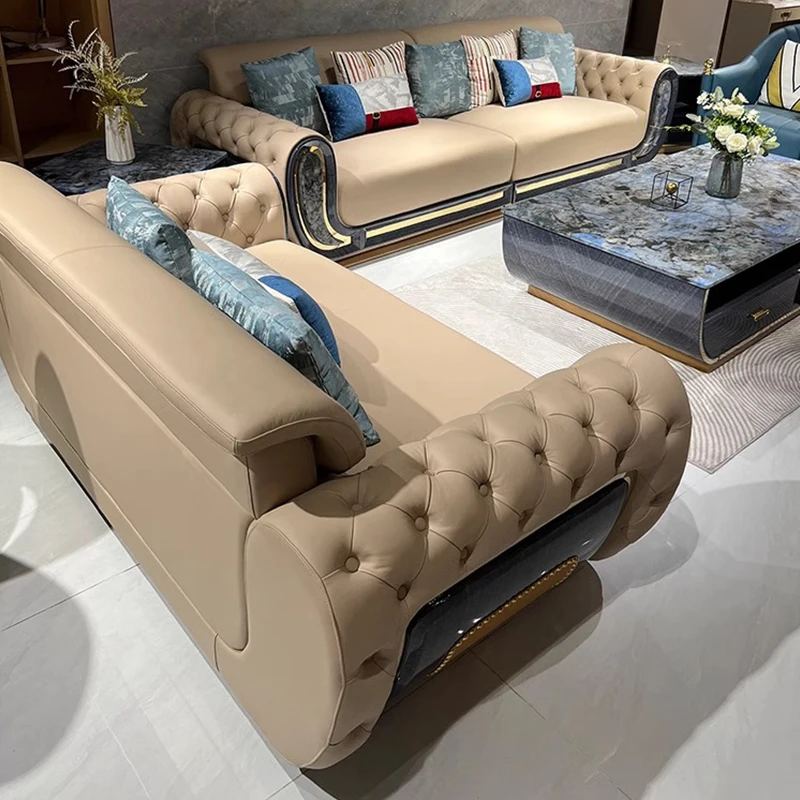 Italian style light luxury high-end texture leather office sofa multi-functional combination officehave furniture Office sofa