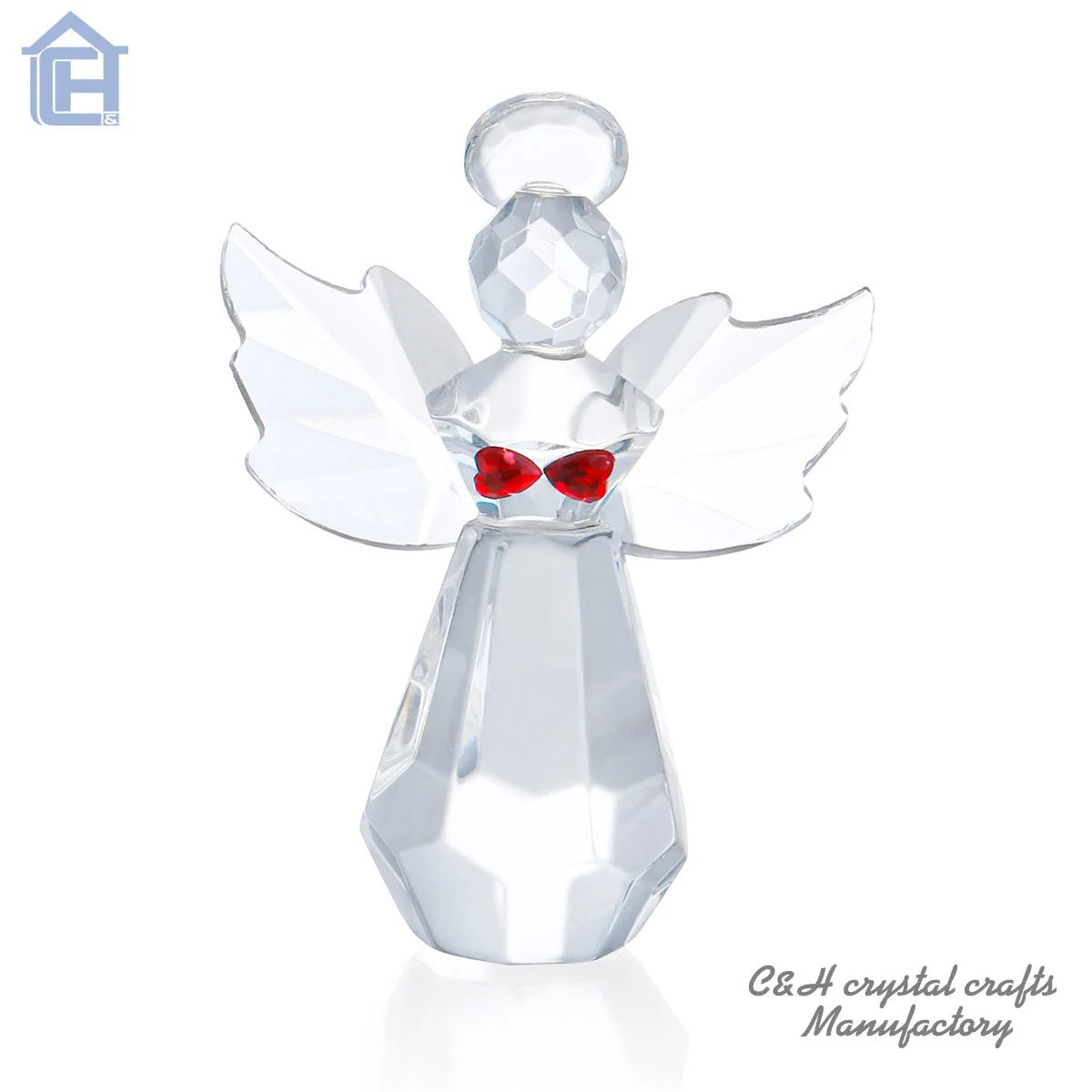 Small mini cute angel crystal kids shower gifts glass angle figurines OEM Christmas gift items for home decoration