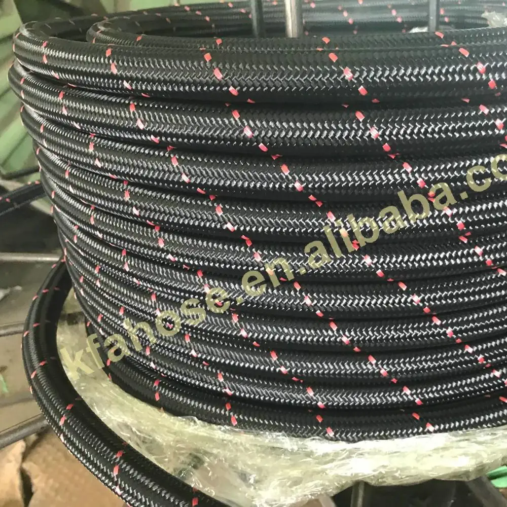 AN4-AN6-AN8 -AN10-AN12-AN16-AN20 nylon braided oil cooler rubber hoses E85 Fuel Hose
