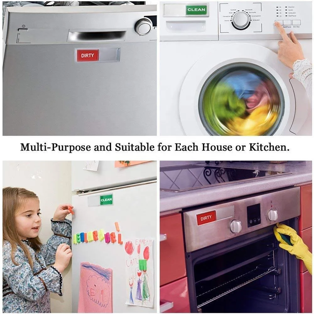 
Clean Dirty Magnet for Dishwasher Super Strong Magnet Version clean dirty dishwasher magnet Silver Indicator Sign 