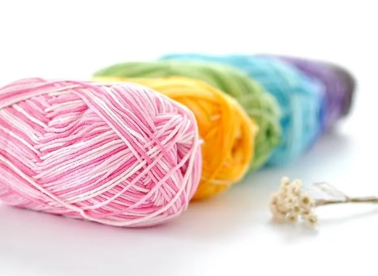 Blended yarn color DIY hand woven sewing embroidery scarf hat coat sweater