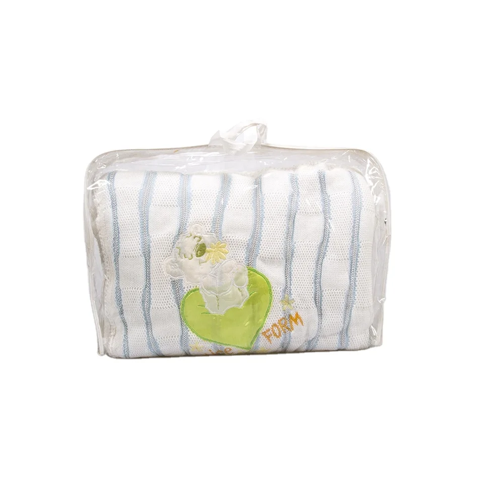 Yarn Dyed Cotton Knit Baby Blanket Gift Set,blanket For Baby