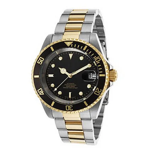 Fashion Watch Luxury Two Tone Gold Plated Visible Stainless Steel Quartz Watches For Men