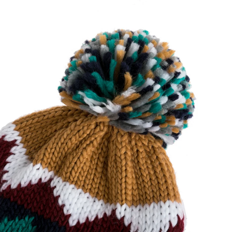 Custom Winter Hats 100% Acrylic Jacquard Pattern Knitted Beanie Hats