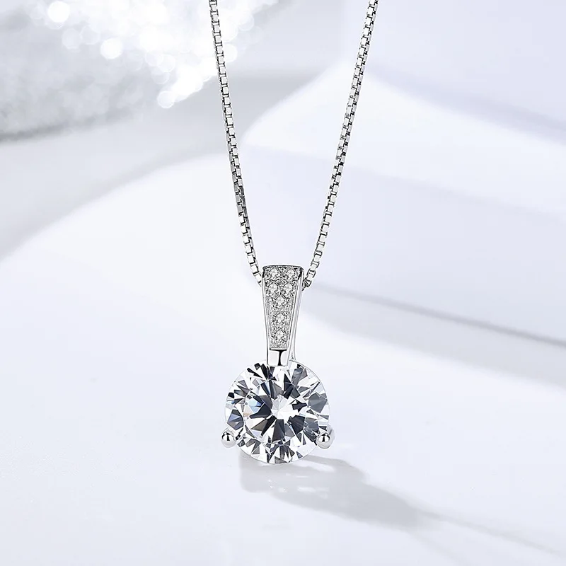 High Quality 925 Silver Jewelry Zircon Pendant Necklace Luxury Diamond Women Jewelry Sets