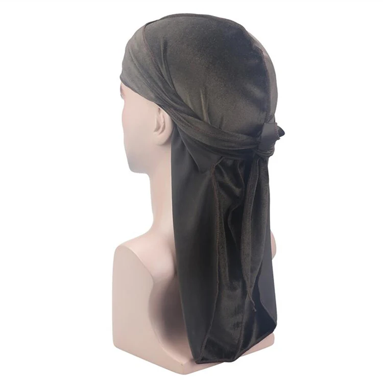 Topselling wholesale designer satin bonnets white caps long flap back strap