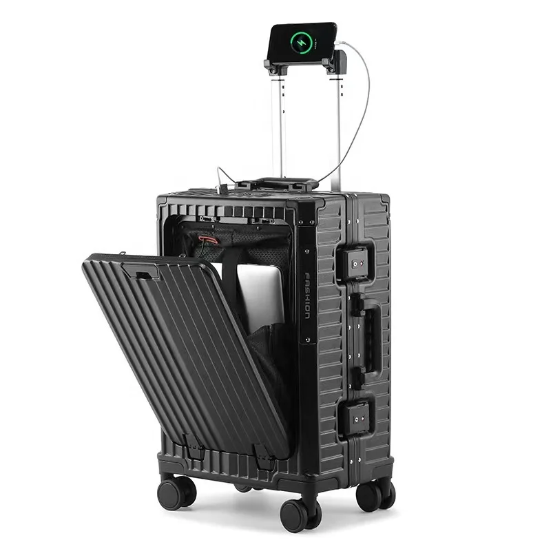 OEM многофункциональные передние дорожные легкие чемоданы для багажа с Usb-зарядным устройством и подстаканным держателем