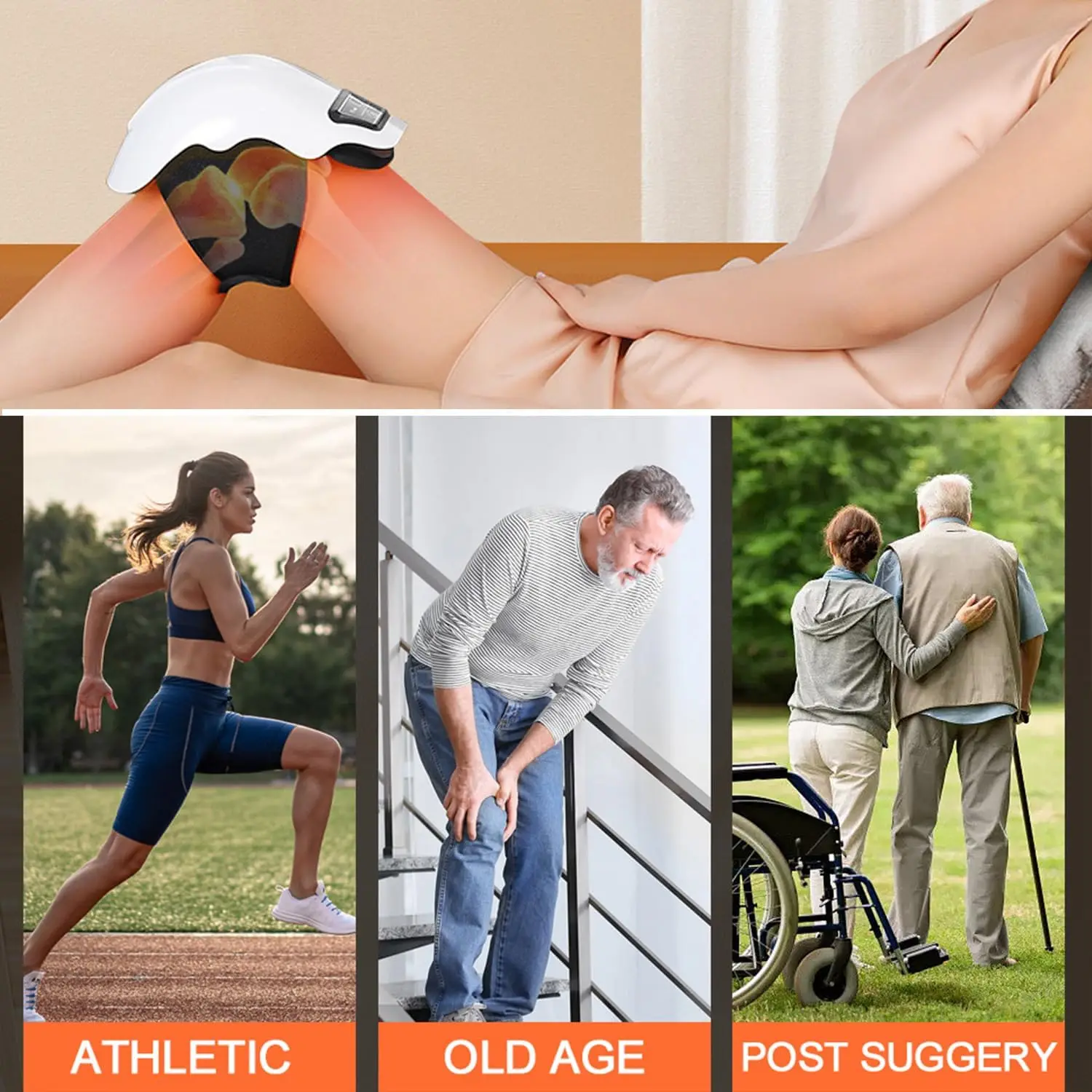 2023 Electric Infrared Physiotherapy Kneecap Treasure Wireless leg Hot Compress Knee Pain Relieve Massager with Heat