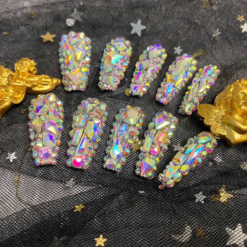 Искусственные накладные палец длинные ногти пресс для ногтей, для нанесения с помощью клея упаковка по индивидуальному заказу накладные ногти