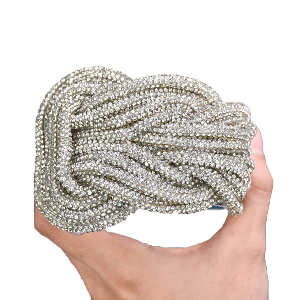 High quality bling hand make semi finished shoe uppers material glass rhinestone diamond decorative for sandals/slipper