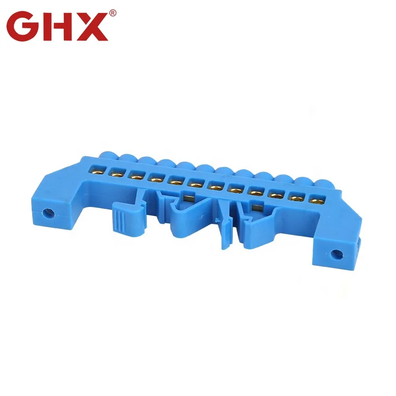 YL-008 Natural Screw Blue Din Rail Mounted Terminal  12P  With Full Plastic