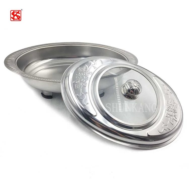 Stainless Steel Hot Pot Chafing Dish Buffet Hot Pots To Keep Food Warm With Four Legged Tray