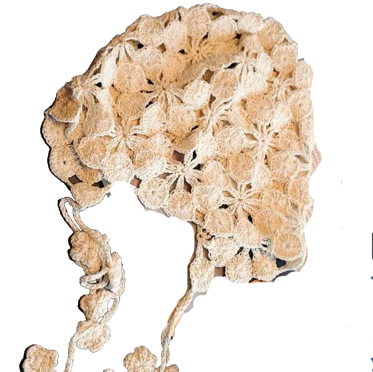 New Hand-crochet Hook Cotton Knitted Hat Summer Fold Bucket Hat