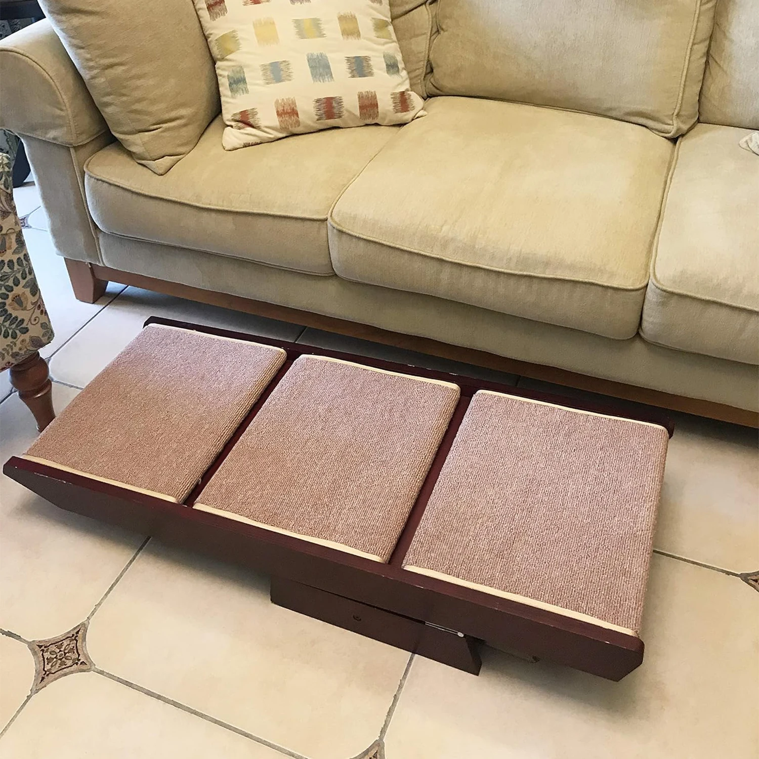 asy Climb Pet Step Stool 2-in-1 Portable Folding Pet Stairs for Dogs Wood Pet Safety Beside Dog Ramp