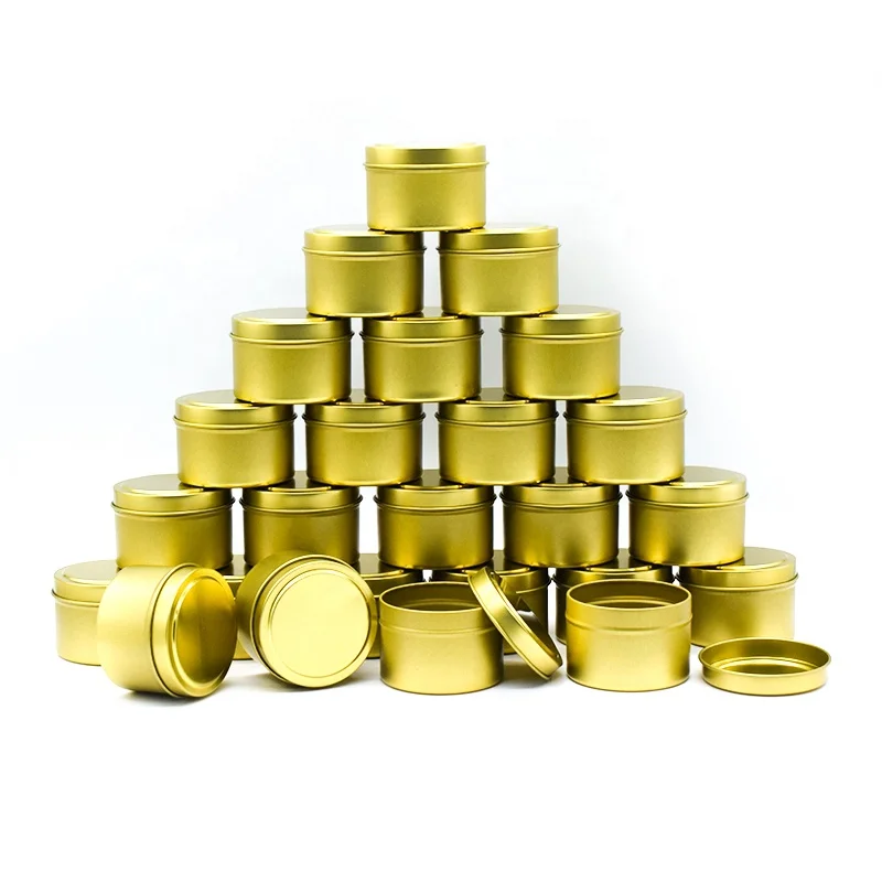 Food grade stash can custom printed candy gift christmas packaging metal tin box wholesale empty candle round tin cans with lid