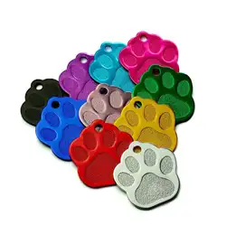 Hard Anodized Premium Aluminum Small Paw Shape Charm Pet ID Tag