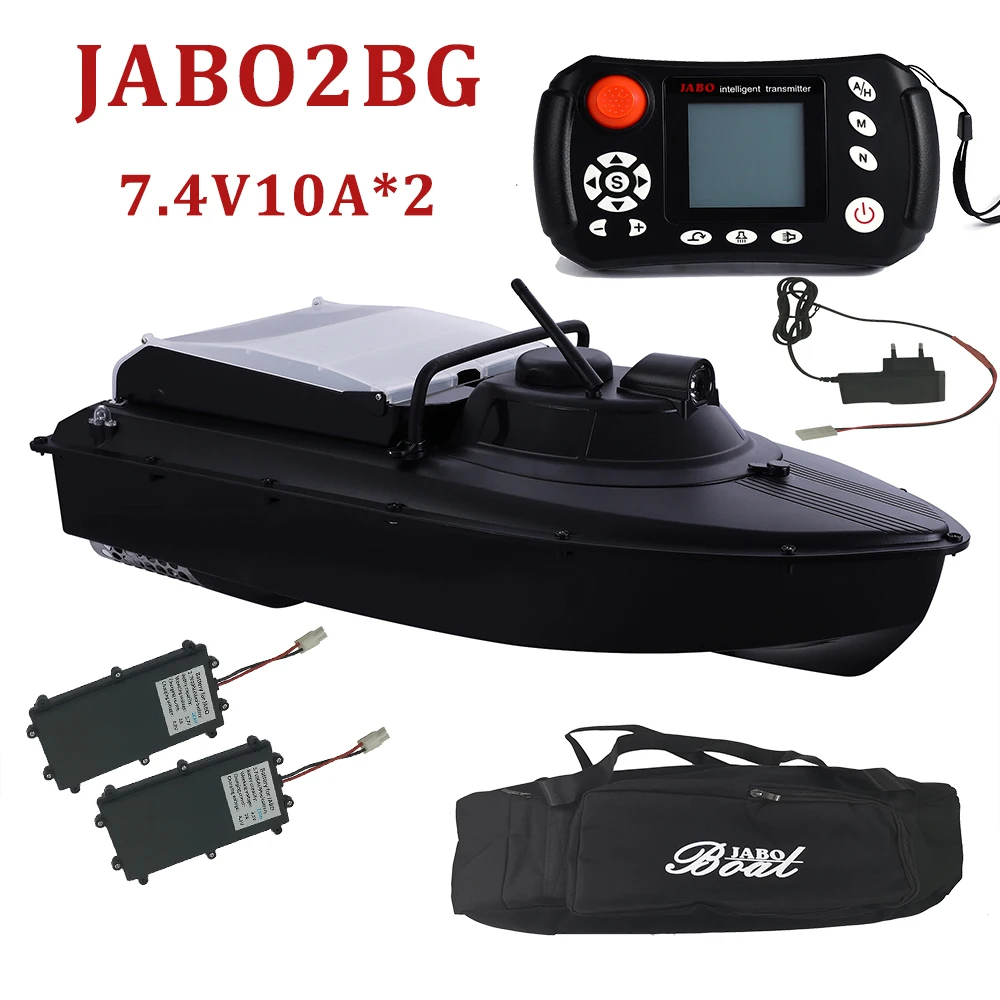 JABO2BG-7.4V10A*2+knapsack GPS bait boat Directional Fixed Distance 300 Auto baiting robot delivery Store 16 points