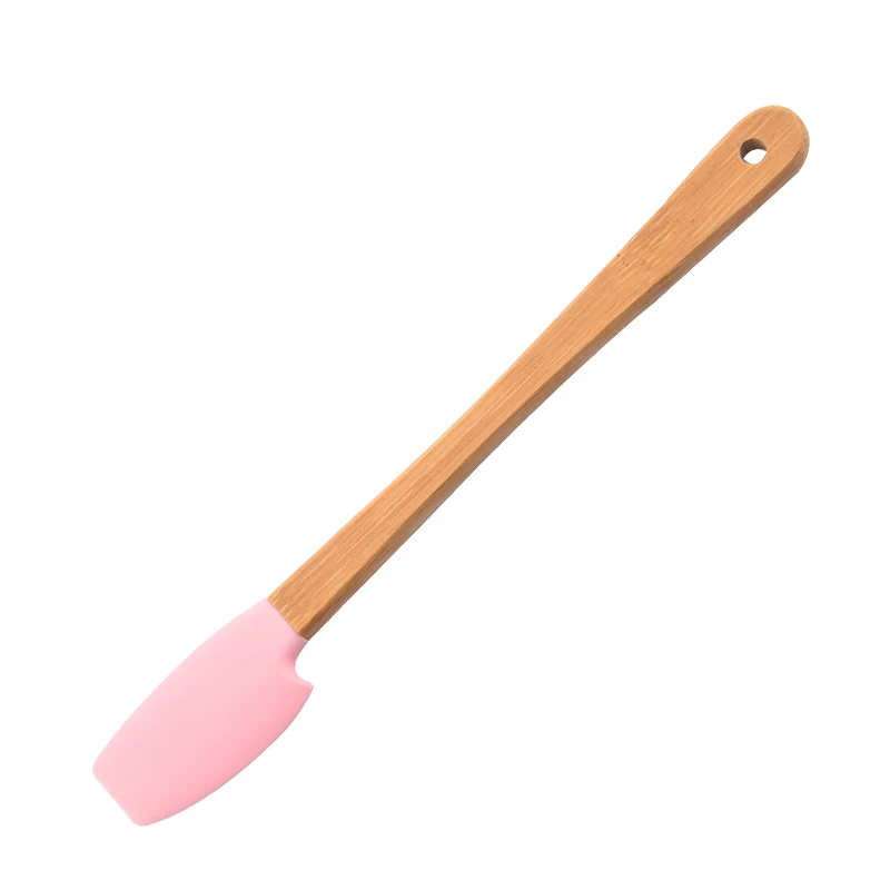 Ready to ship items Heat Resistant Premium Bakeware tool Mixing shovel Bamboo handle Silicon Spatula Kitchen Set
