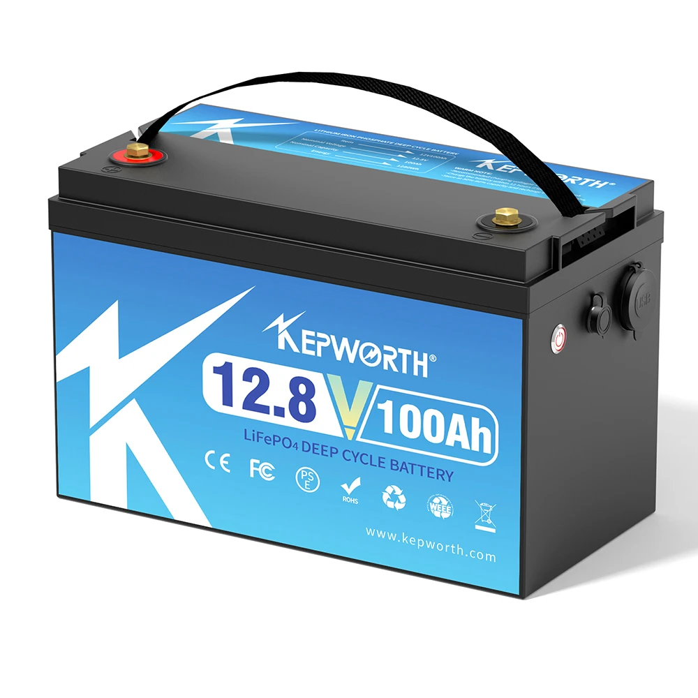 Overseas warehouse Kepworth 12V 100AH Lithium Battery deep cycle rechargeable LiFePO4 energy power system Solar Panel RV camper