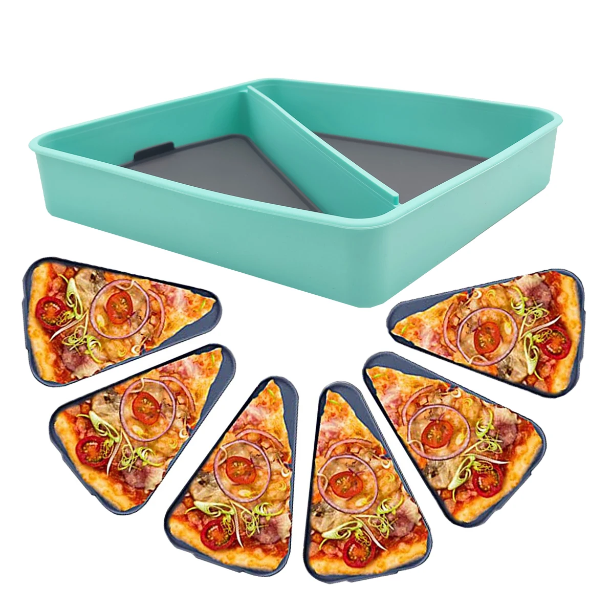 New Silicone Pizza Slice Storage Container Reusable Pizza Storage Container With 4 Microwavable Serving Trays