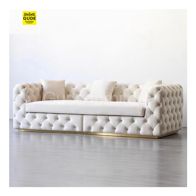 Classic Hotel Living Room Sofas Classical European Style Velvet Chesterfield Sofa Sofa Sets Modern Livingroom Furniture 2 Set