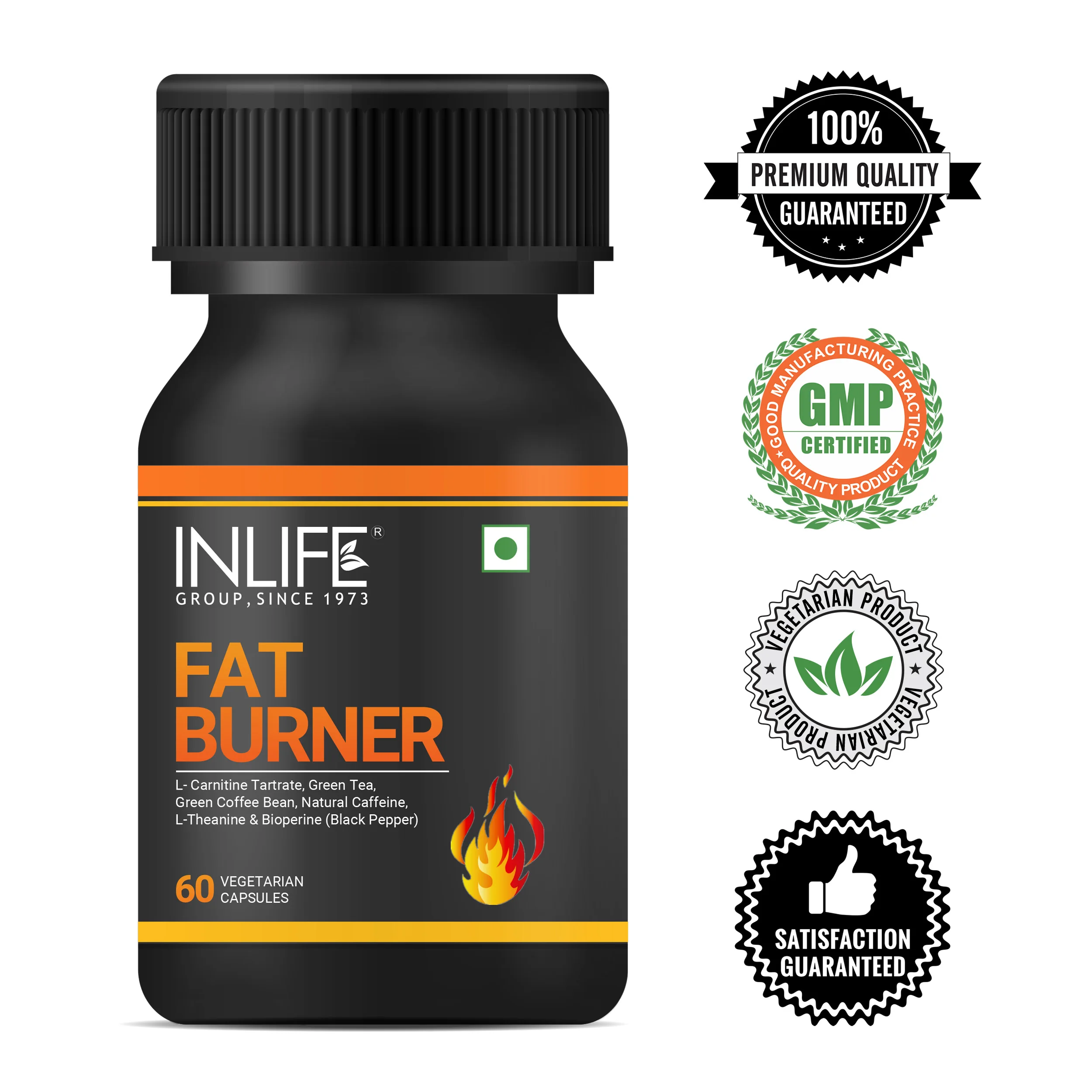 Капсулы для сжигания жира живота INLIFE, капсулы для похудения, добавки для потери веса, GMP, ISO 22000, сертифицированные фирменные добавки