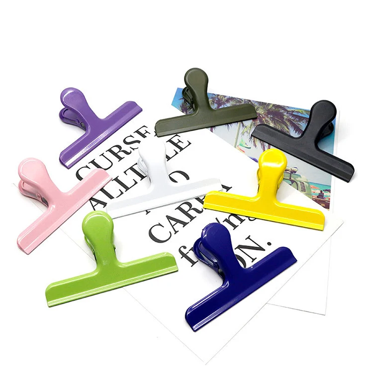Stainless steel Stationery metal clips 120mm Nordic Creative colors Metal sealing clip Long tail clip