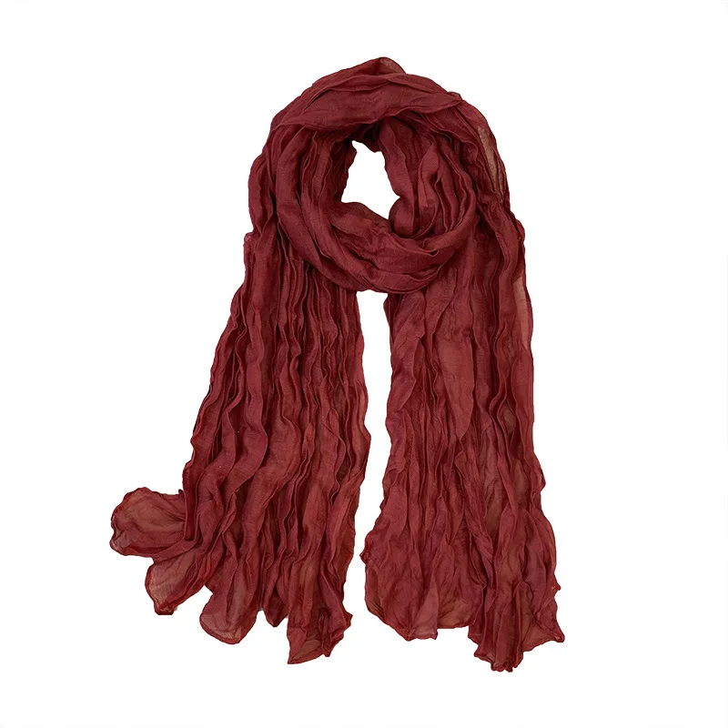 Hot New 1PC Ladies Long Voile Linen Thin Warm Winter Candy Color Shawl Women Soft Scarf