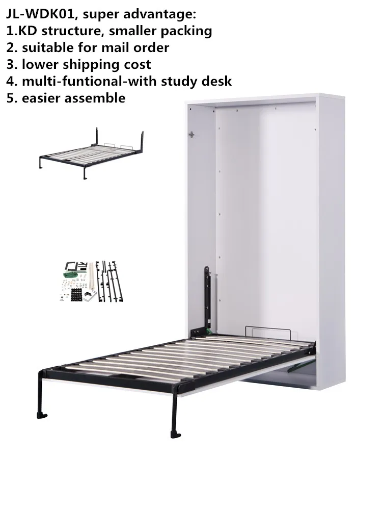 Modern Single Size Foldable Wall Bed Mechanism Hardware Hidden wall bed